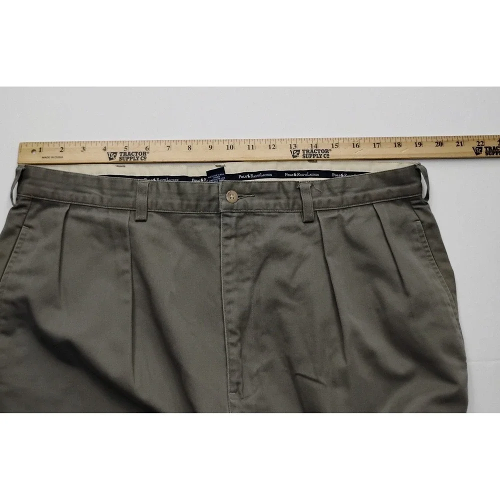 Polo Ralph Lauren Andrew Pleated Pants Mens 38x30 Classic Chino Casual Work Y2K